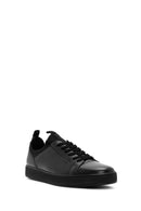 Erkek Siyah Bağcıklı Deri Casual Sneaker | Derimod