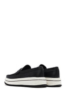 Erkek Siyah Kalın Tabanlı Deri Casual Loafer | Derimod