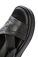Women's Black Ankle Buckle Thick Soled Leather Sandals | Derimod
