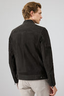 Patrick Men's Grey Suede Leather Jacket | Derimod