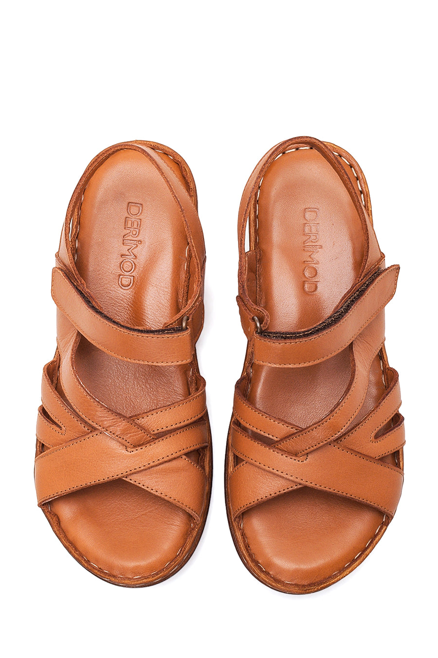 Women's Tan Leather Comfort Sandals