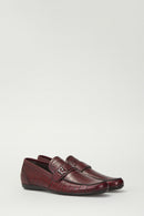 Croco Men's Leather Loafer | Derimod