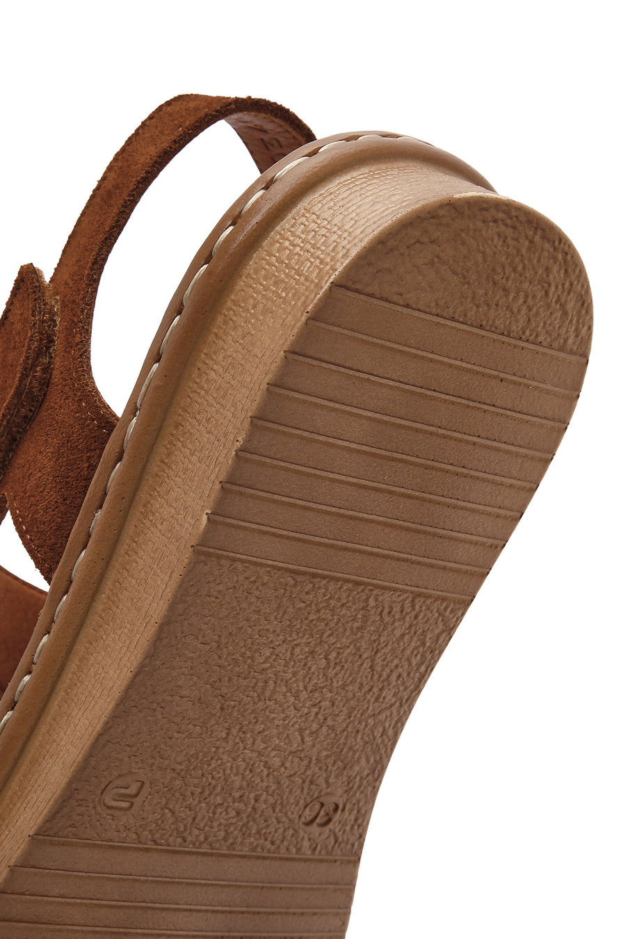 Kadın Taba Süet Deri Comfort Sandalet