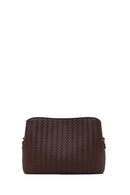 Woman Brown Long-Strap Printed Crossbody Bag | Derimod