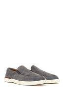 Erkek Gri Süet Deri Casual Loafer | Derimod