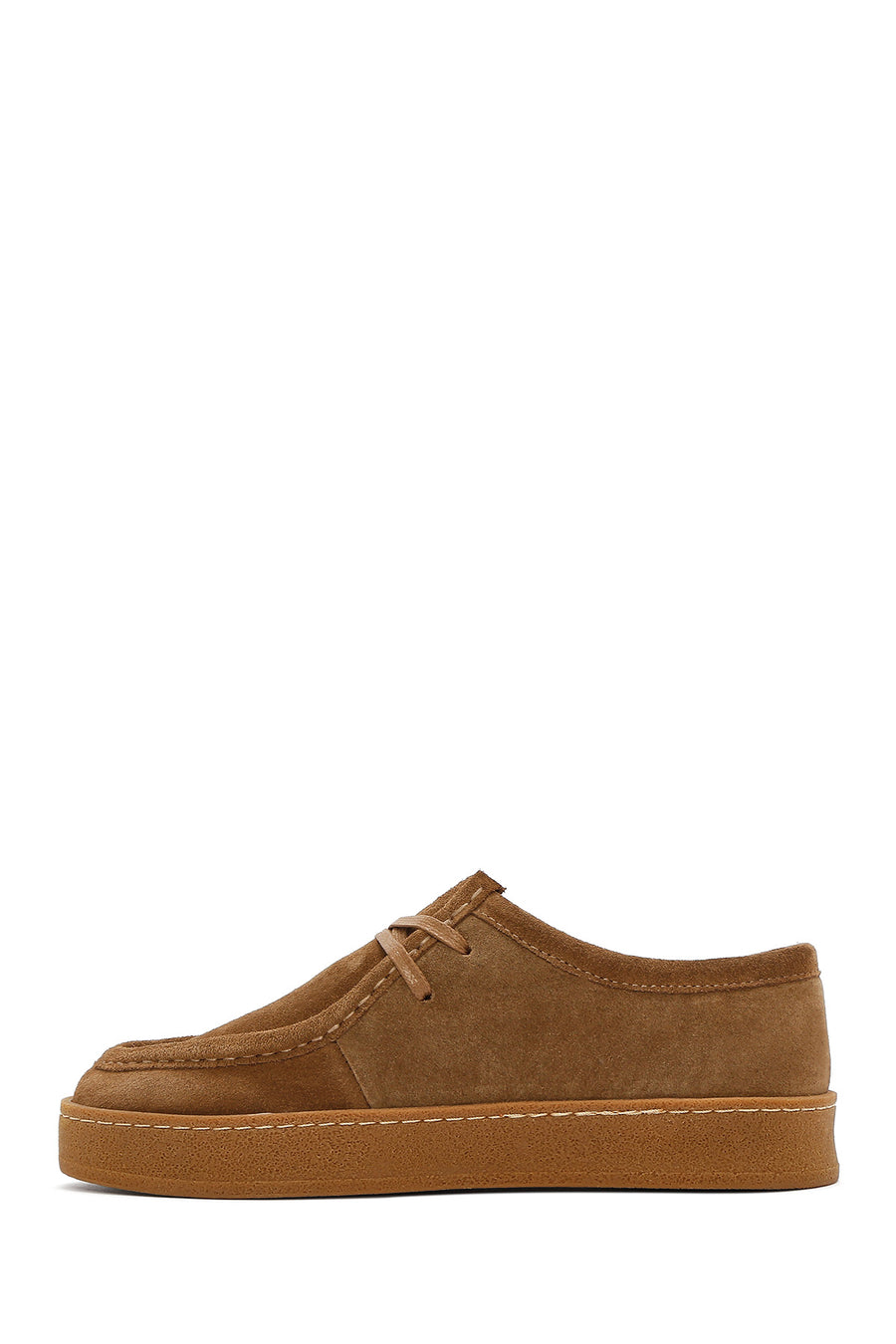 Women's Tan Suede Leather Masculine Shoes