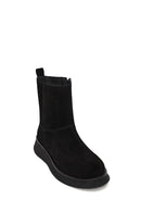 Woman Black Zip Closure Thick-Soled Suede Boots | Derimod