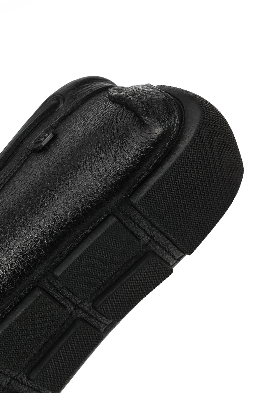 Erkek Siyah Tokalı Deri Casual Loafer