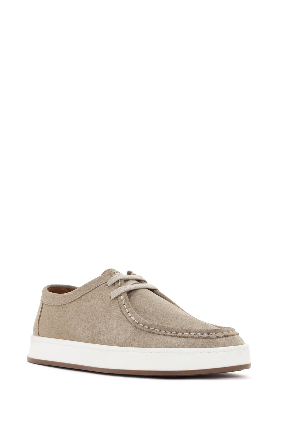 Men's Beige Lace-up Suede Leather Casual Shoes