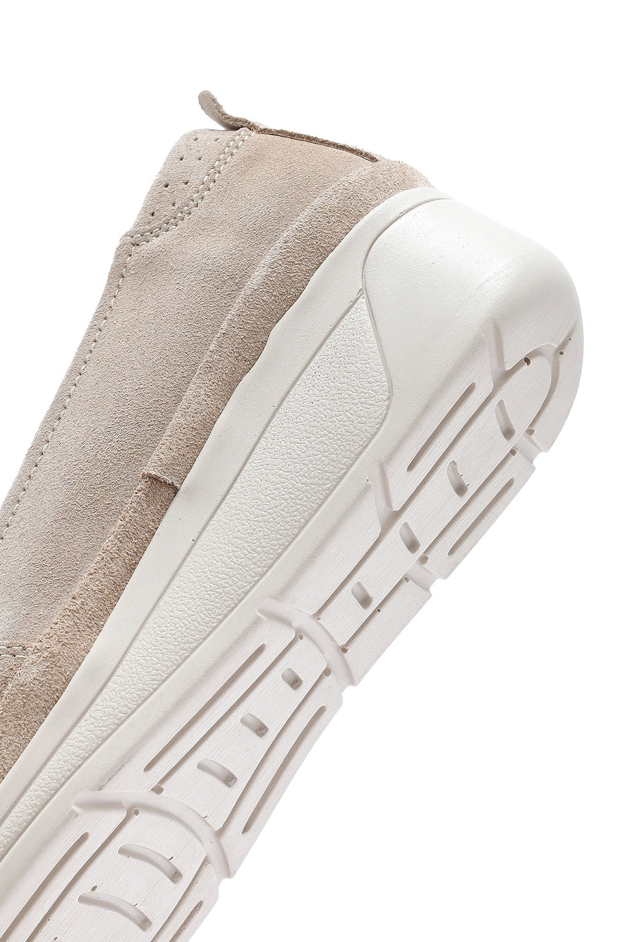 Kadın Bej Dolgu Topuklu Süet Deri Comfort Loafer