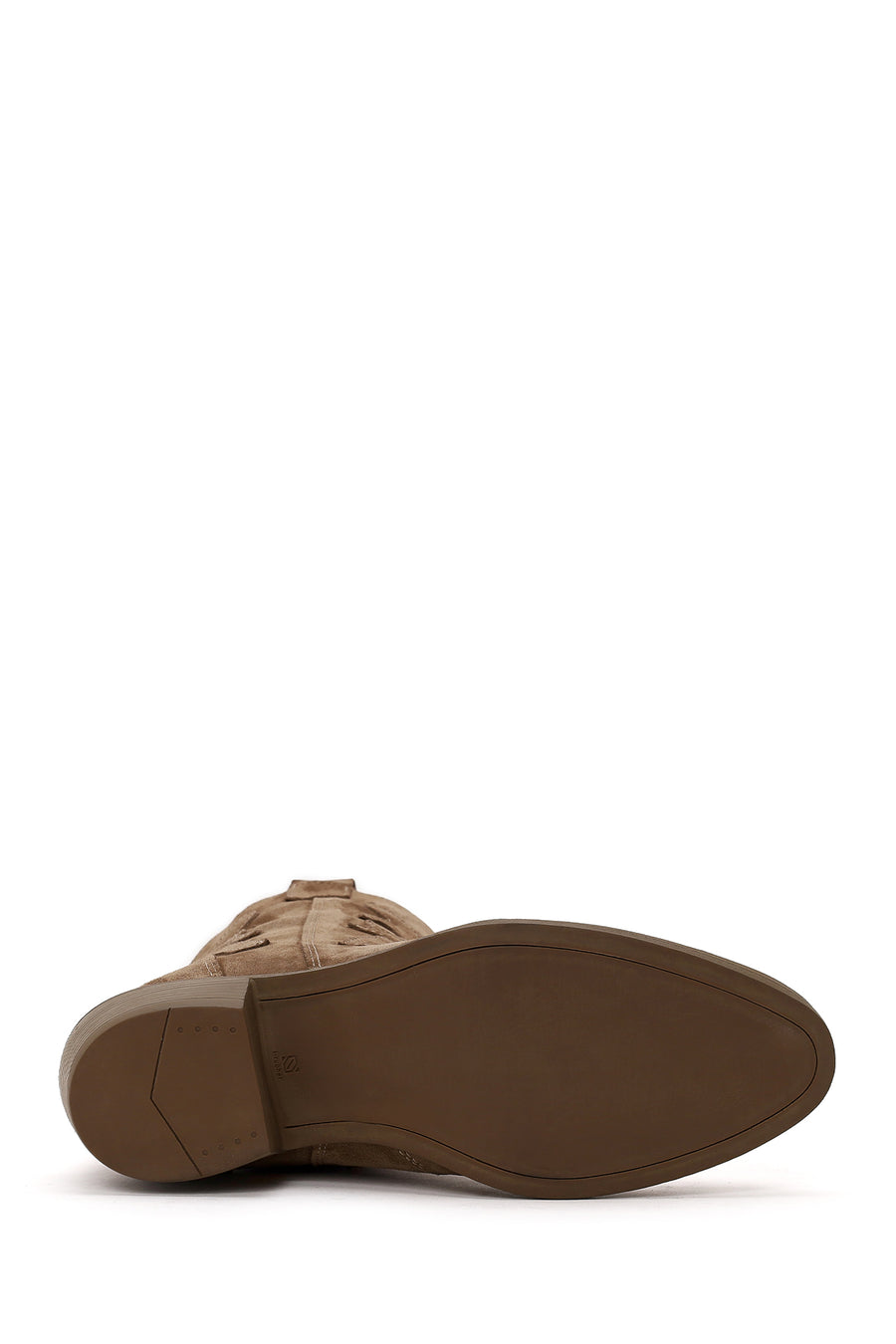 Woman Walnut Thick-Heeled Suede Cowboy Boots