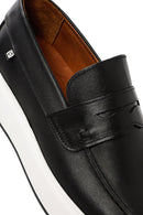 Erkek Siyah Kalın Tabanlı Deri Casual Loafer | Derimod