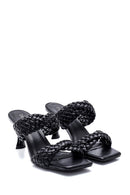 Women's Knitted Detailed Heeled Slippers | Derimod