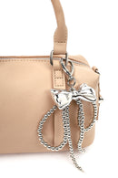 Women's Beige Long Strap Charm Mini Shoulder Bag | Derimod