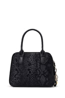 Woman Black Long-Strap Printed Shoulder Bag | Derimod