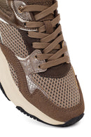 Kadın Bronz Bağcıklı Kalın Tabanlı Sneaker | Derimod