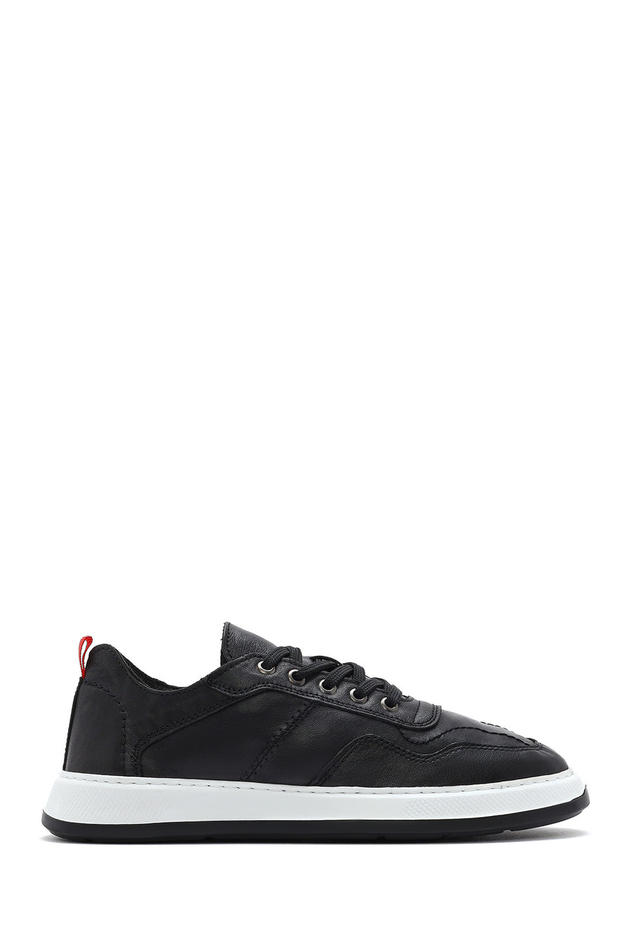 Erkek Siyah Bağcıklı Deri Sneaker 25SFD707018 | Derimod