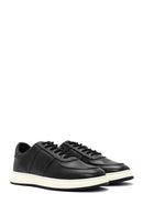Erkek Siyah Bağcıklı Deri Sneaker | Derimod