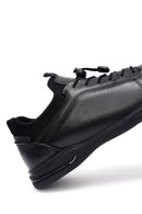 Erkek Siyah Bağcıklı Deri Casual Sneaker | Derimod