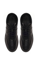 Erkek Siyah Bağcıklı Deri Sneaker | Derimod