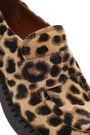 Kadın Leopar Deri Maskülen Loafer | Derimod