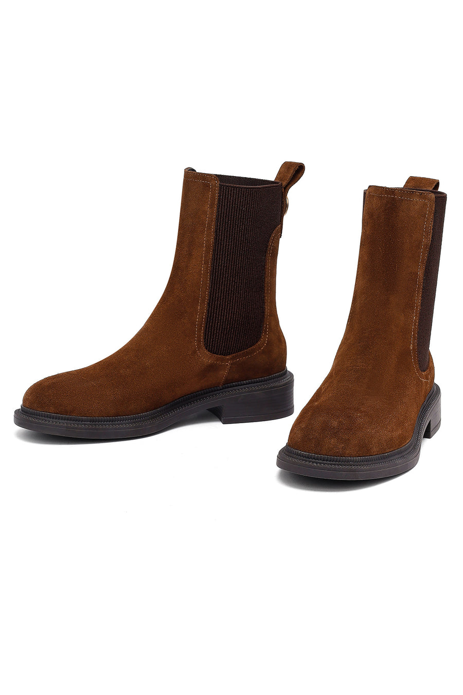 Women's Tan Suede Leather Chelsea Boot
