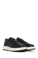 Erkek Siyah Desenli Deri Sneaker | Derimod