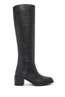 Women's Black Thick Heel Leather Boots | Derimod
