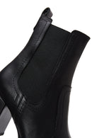 Women's Black Leather Heeled Chelsea Boots | Derimod