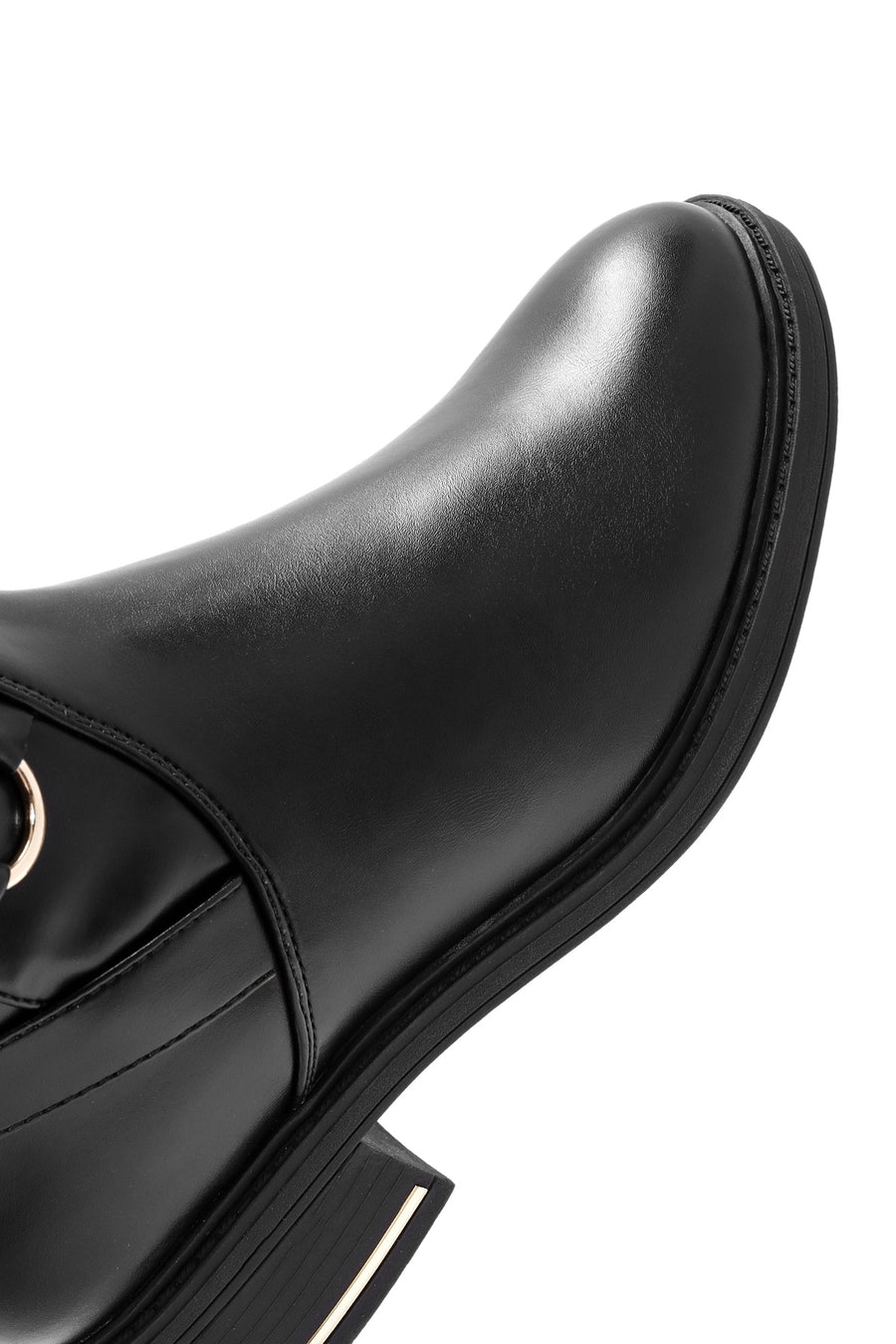 Women's Black Zipper Buckle Detail Boots