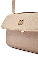 Women's Beige Printed Long Strap Crossbody Bag | Derimod