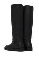 Woman Black Leather Boots | Derimod