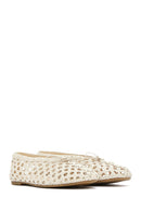 Women's Cream Knitted Ballerina | Derimod