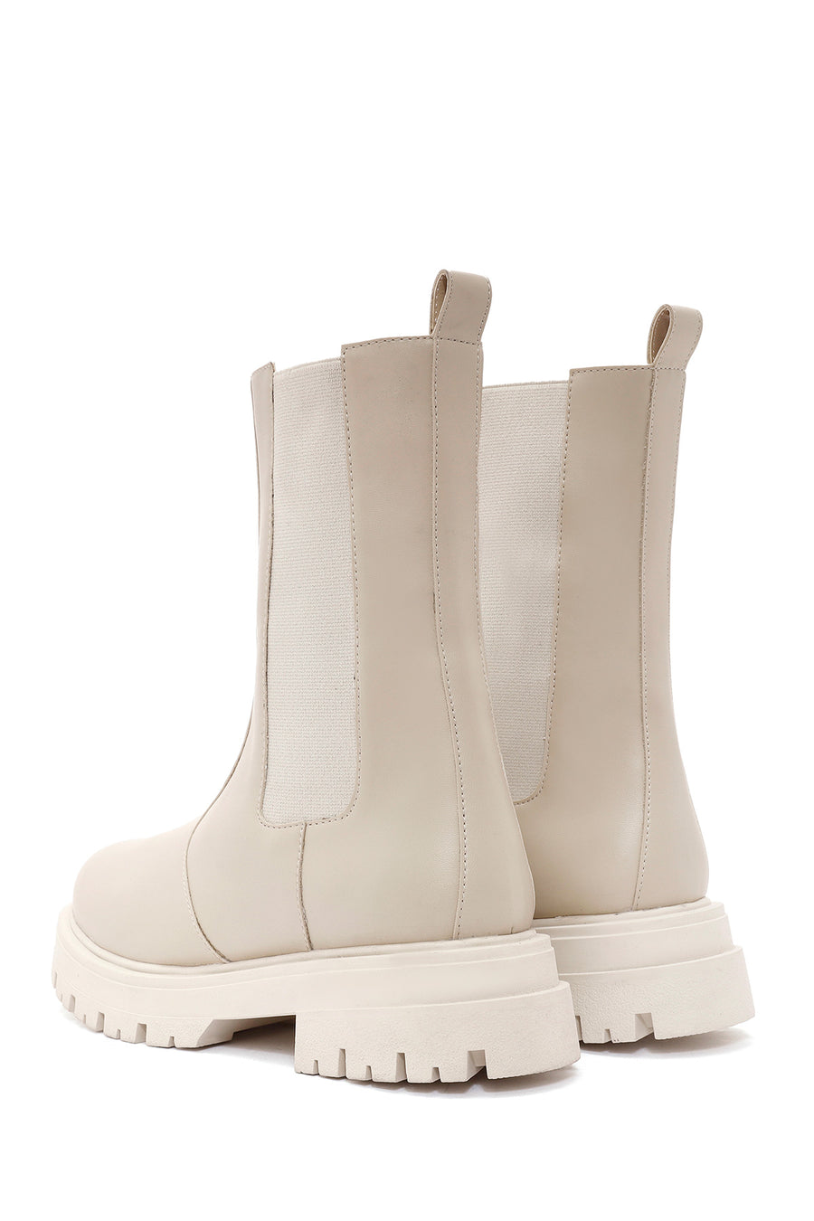 Women's Cream Chelsea Boots