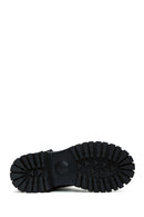 Women's Black Leather Boots with Pocket Detail | Derimod