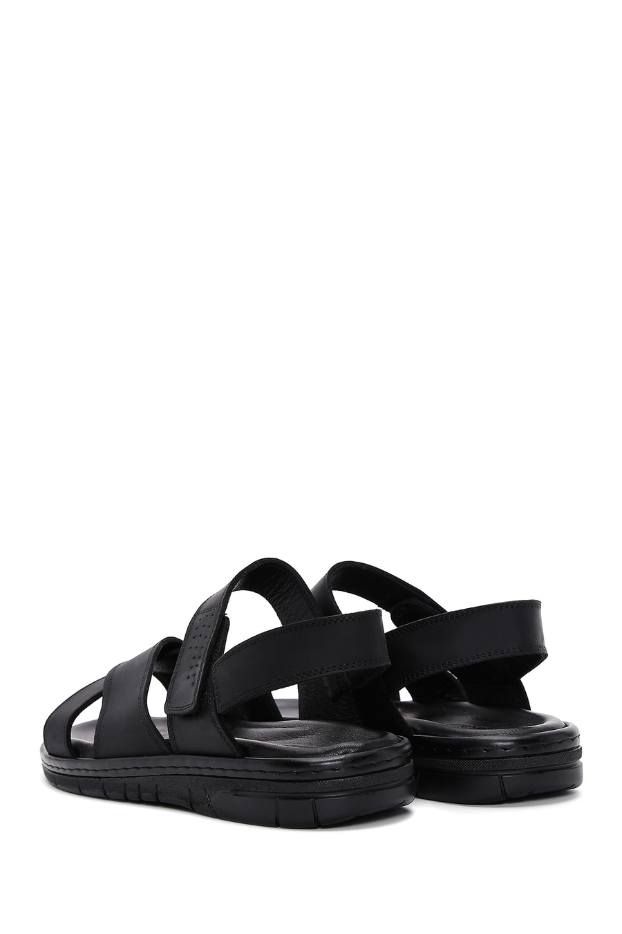 Men's Black Nubuck Leather Sandals