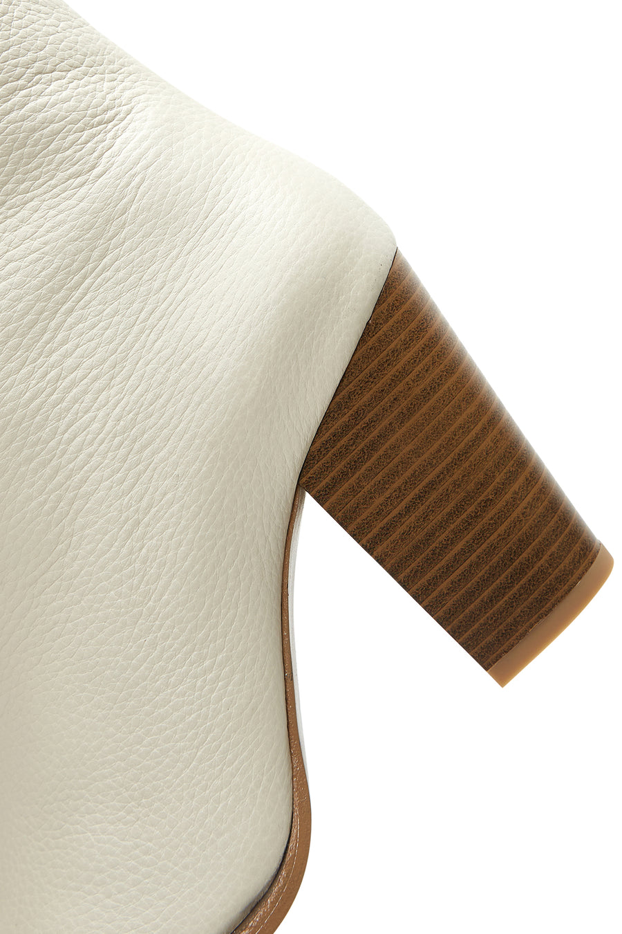 Women's Beige Heeled Leather Boots