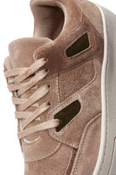 Kadın Bej Süet Deri Sneaker | Derimod