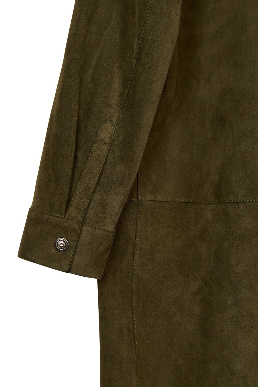 Los Angeles Woman Green Suede Coat