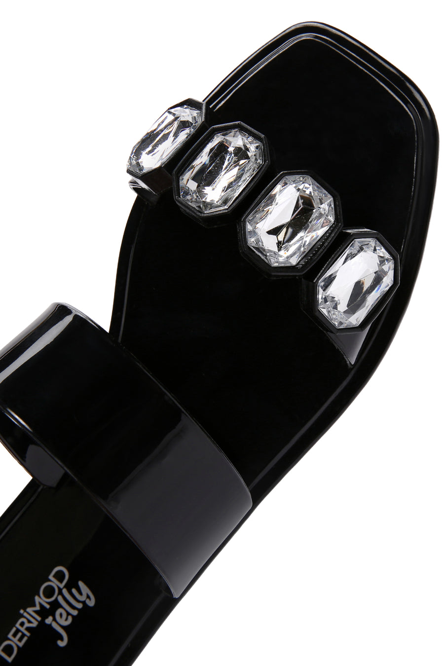 Women's Black Jelly Stone Slippers