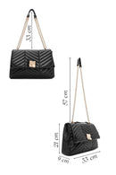 Women's Black Long Strap Quilted Patterned Shoulder Bag | Derimod