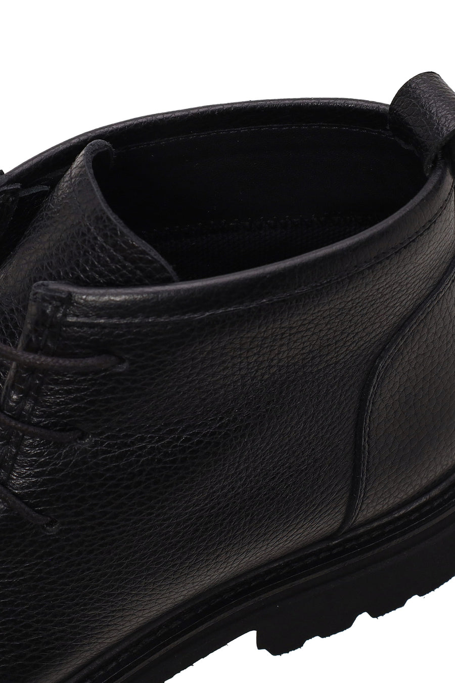 Male Black Lace-up Leather Casual Boots
