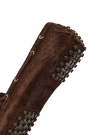 Women's Brown Tassel Suede Leather Loafer | Derimod