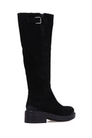 Women's Belted Suede Leather Boots | Derimod