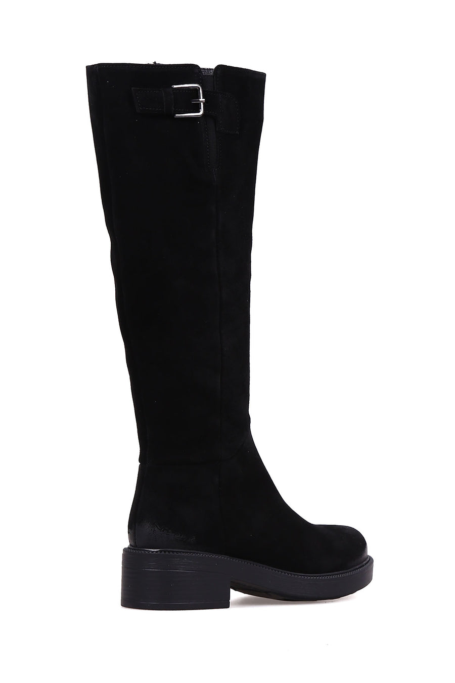 Women's Belted Suede Leather Boots