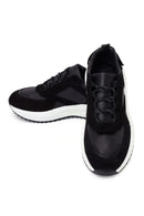 Woman Black Lace-up Thick-Soled Leather Sneaker | Derimod