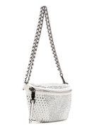 Women's White Long Strap Stone Cross Bag | Derimod
