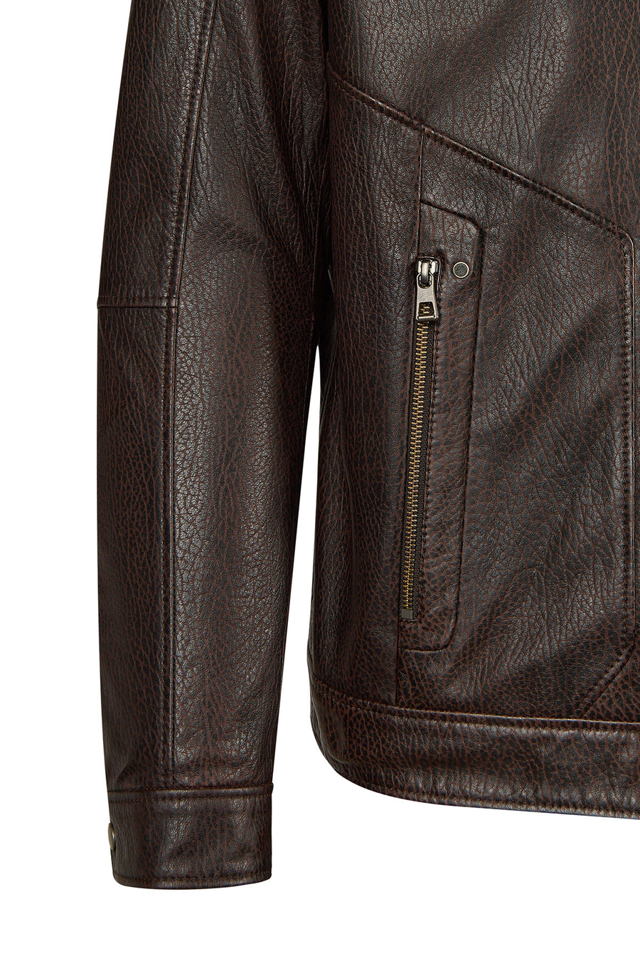 Reynold Male Brown Short Leather Jacket