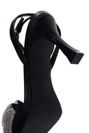 Women's Black Stone Heeled Sandals | Derimod