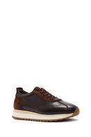 Men's Brown Lace-up Thick-Sole Leather Sneaker | Derimod